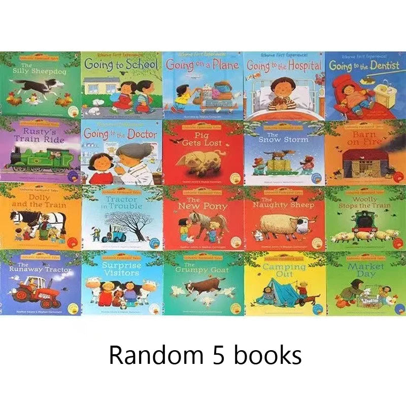 20 Books/set  Kids Usborne Picture Books for Children Baby Famous Story English Child Book Educativo Infantil Good Vibrations