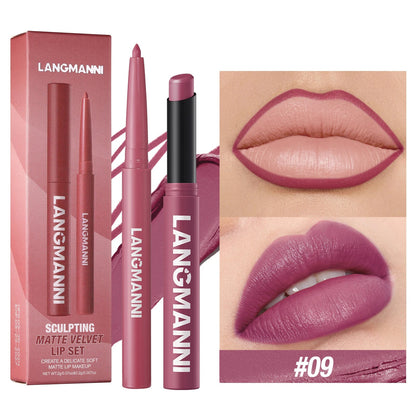 Integrated waterproof lipliner+lipstick lipstick lipstick set,no smudge,no fade,no cup,durable,easy to create a perfect makeup! Good Vibrations