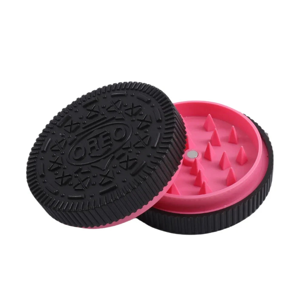 60MM Herb Grinder Plastic Cookie Biscuit  Crusher Hand Muller Cigarette Chocolate Grinder Crusher Tobacco Smoking Good Vibrations Adult Super Store