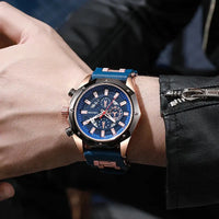 Fashion Business Men Watch Top Brand High Quality Auto Date Big Dial Silicone Strap Sports Quartz Watches For Him Gifts Good Vibrations