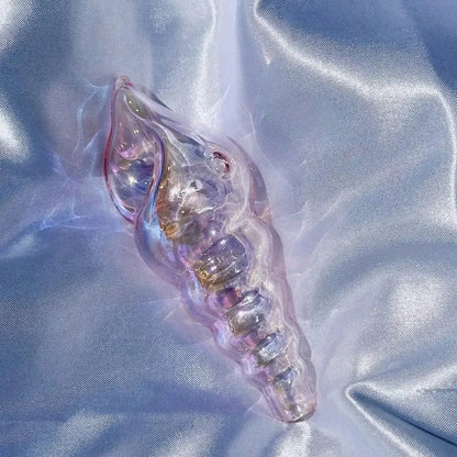 4.3" Seashell Design Magic Handmade Borosilicate Glass Good Vibrations