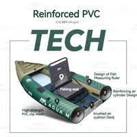 AQUA MARINA CALIBER Kayak Inflatable Boat for Fishing 2 People Kayaking Water Sports Boat Canoe PVC Dinghy Raft Seat 398x98cm Good Vibrations