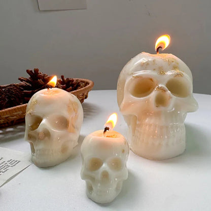 Halloween Ornament Silicone Candle Mold DIY Handmade Skull Scented Candle Soap Plaster Resin Casting Molds Home Decor Craft Gift Good Vibrations