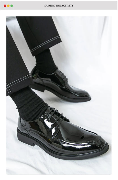 Men's Formal Dress Shoes Elegant Casual Business Luxury Italian Leather Skin Male Social Shoes Original