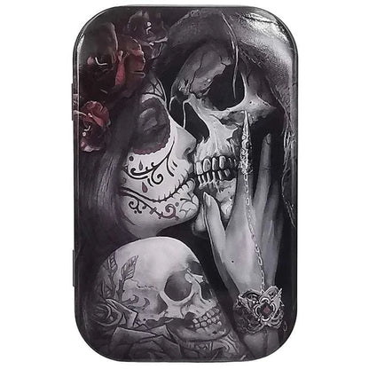 Tinplate Cigarette Case Tobacco Storage Box Flip Cap Humidor Rolling Paper Box Jewelry Candy Coin Key Fishing Organizer Sealed Good Vibrations Adult Super Store