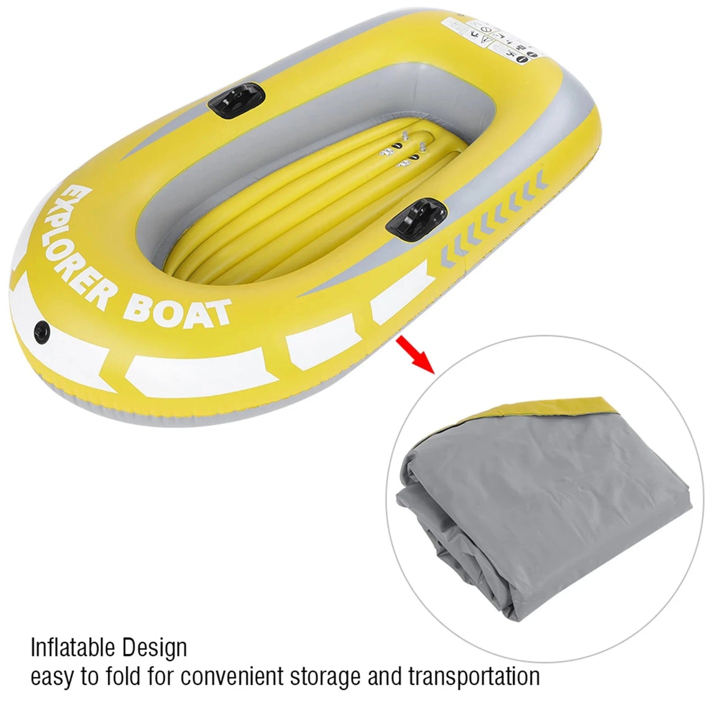 Inflatable Canoe Inflatable Kayak Inflatable Boat PVC Inflatable Kayak Canoe 2 Person Rowing Air Boat Fishing Drifting Diving Good Vibrations