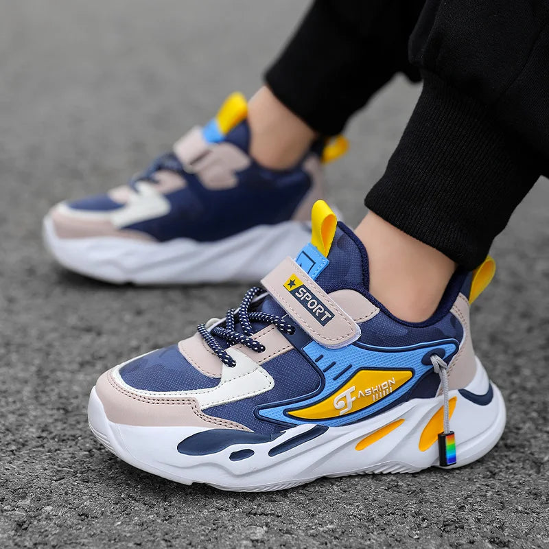 New Children's Tennis Shoes Students Scool Shoes Fashion Boy's Sport Shoes Anti-slippery Soft-soled Sneakers For Kids Good Vibrations