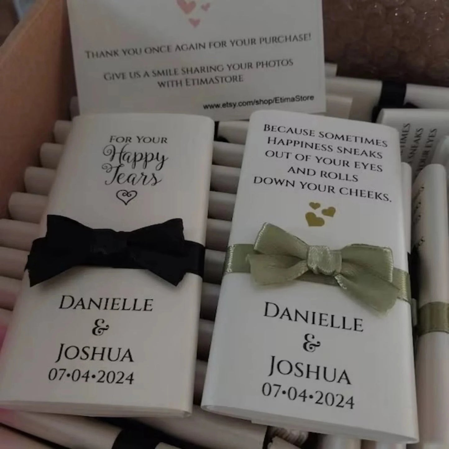 For Happy tears Tissue pack, Personalized Wedding favors, Personalized Wedding Favors, Wedding Tissue packs, Wedding decor Good Vibrations