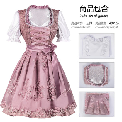 Halloween Carnival Cosplay Costume German Oktoberfest Maid Dress Woman Bavarian Traditional Embroidery Outfits Performance Girl Good Vibrations