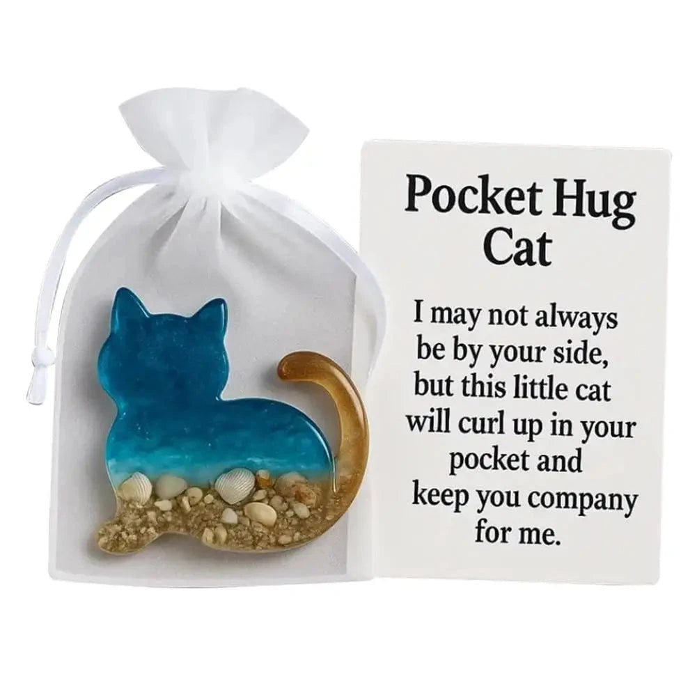 Ornament Pocket Hug Acrylic Figurine Acrylic Dachshund Cat Pocket Hug Token Beach-inspired Fox Wolf Ornament Keepsake For Loved Good Vibrations