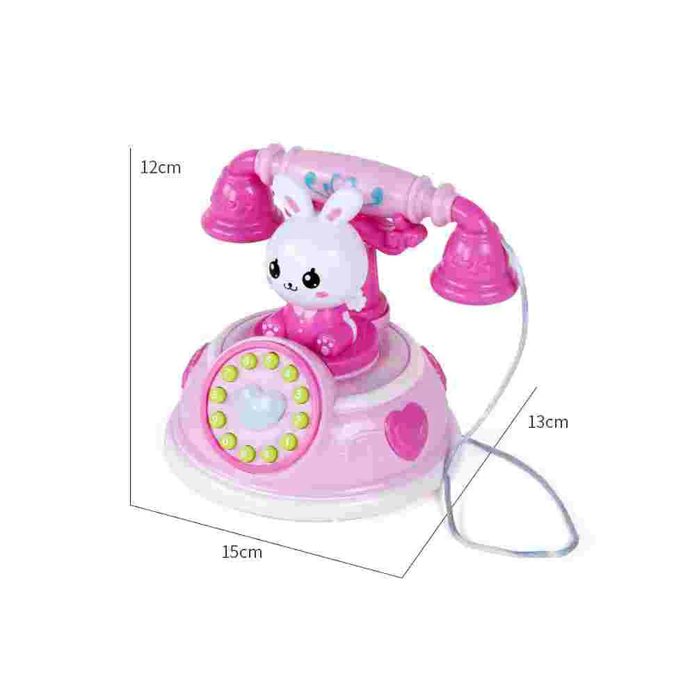 Simulation Telephone Toy Kids Playhouse Role Play Cartoon Phone Vocals Pretend Landline Educational Electronic Toys Safe Good Vibrations