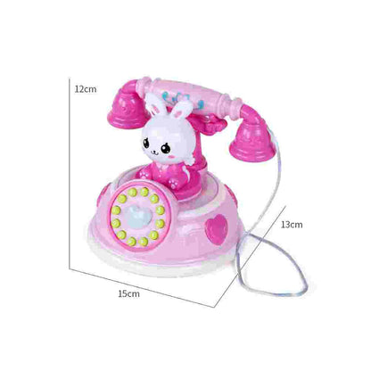 Simulation Telephone Toy Kids Playhouse Role Play Cartoon Phone Vocals Pretend Landline Educational Electronic Toys Safe Good Vibrations