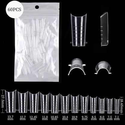 100Pcs/box Full Cover Sculpted Nail Tips Fake Finger Nails Extension Tip Quick Building Mold False Tips For Manicuring Tool Set Good Vibrations