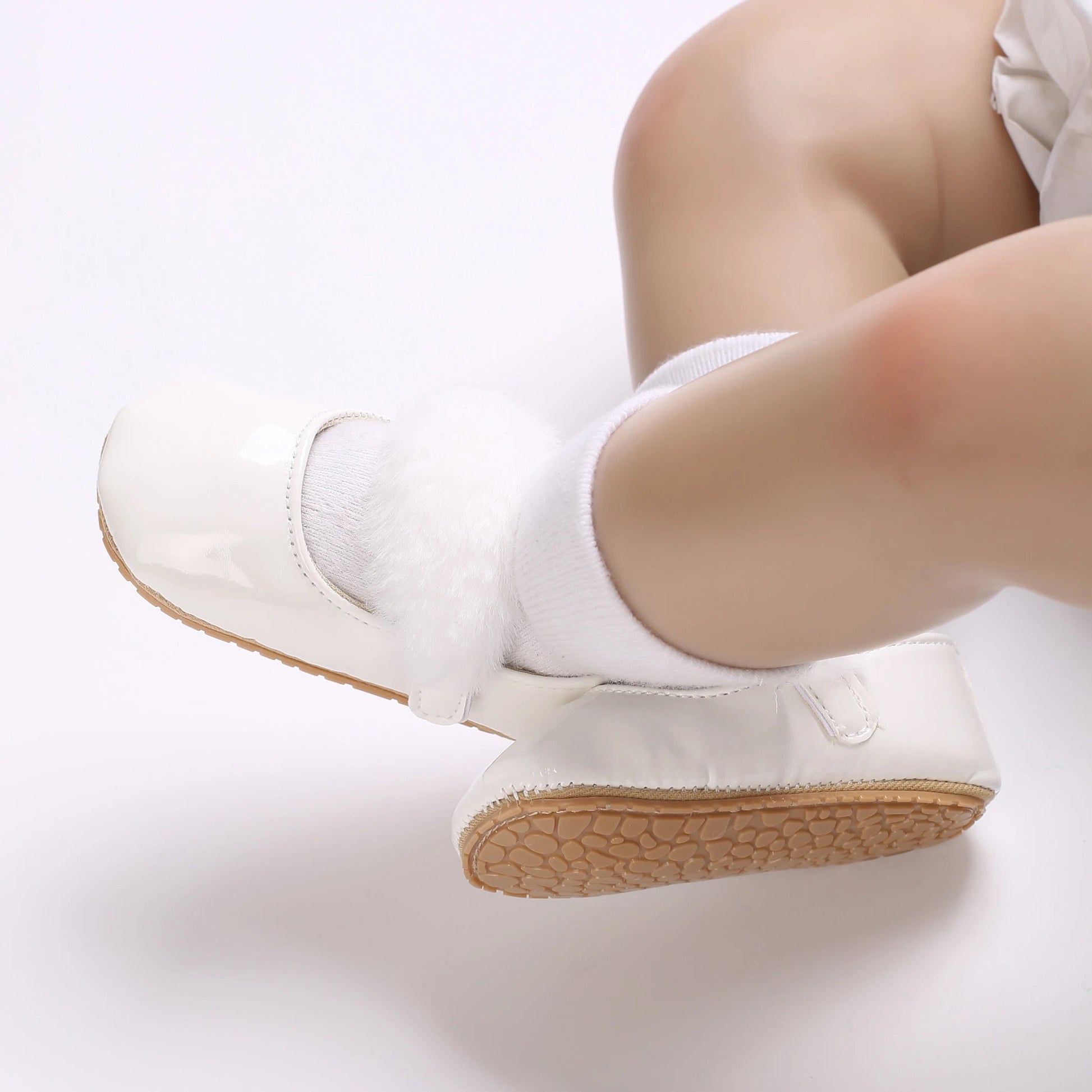 White Spring and Autumn 0-18M Baby Cute Bow Princess Shoes Casual PU Soft Rubber Bottom Anti slip Princess Shoes Walking Shoes Good Vibrations