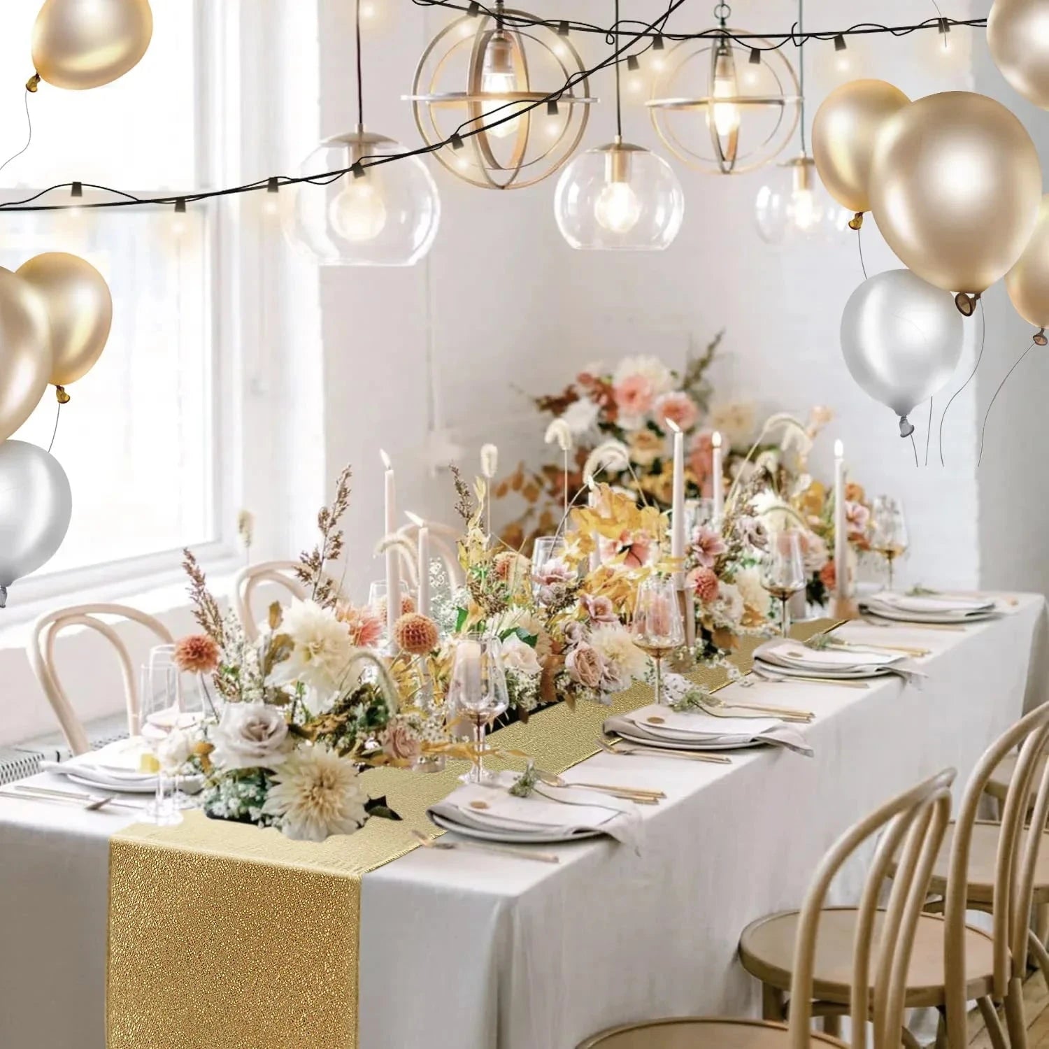 6PCS Party Light Purple Sequin Table runner Tablecloth Glitter Sparkly Shimmer Christmas Birthday Event Wedding Table Decor Good Vibrations