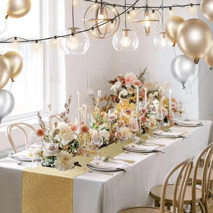 6PCS Party Light Purple Sequin Table runner Tablecloth Glitter Sparkly Shimmer Christmas Birthday Event Wedding Table Decor Good Vibrations