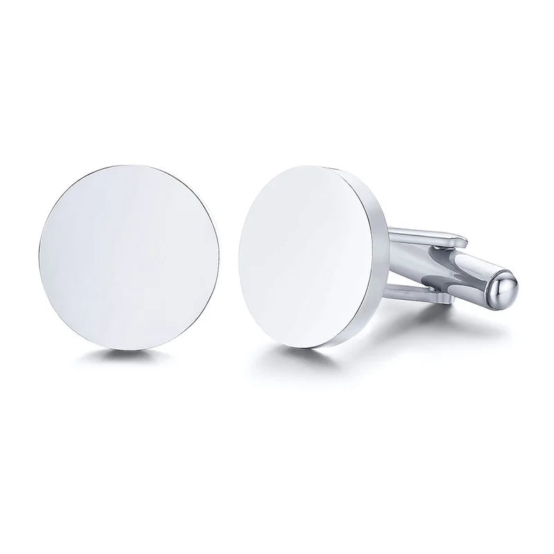Personalized Engrave Initial Cufflinks for Wedding Birthday Groomsmen Gift Stainless Steel Cufflinks Statement Jewelry Good Vibrations