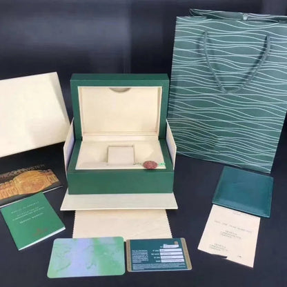 Green Box Watch Gift Set with Instructions Card Luxury Christmas Gift Packaging Watch Case Brand None Origin Full Set Gift Box Good Vibrations