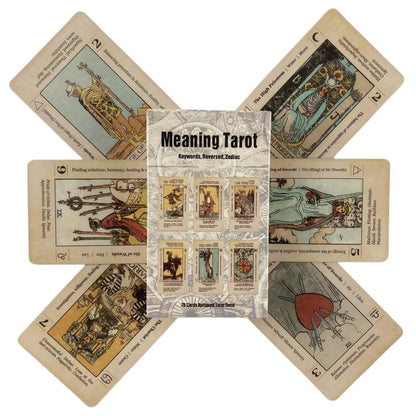 Meaning Tarot Card With Meaning On Them Beginner Tarot Keyword Antiqued Tarot Deck Learn Tarot 78 Cards Good Vibrations