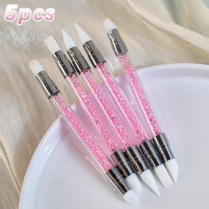 7/10/12/15/20m Pink French Nail Art Liner Painting Brush 5Pcs/set Ultra-thin Elongated Lines Nail Drawing Pen Brush DIY Manicure Good Vibrations