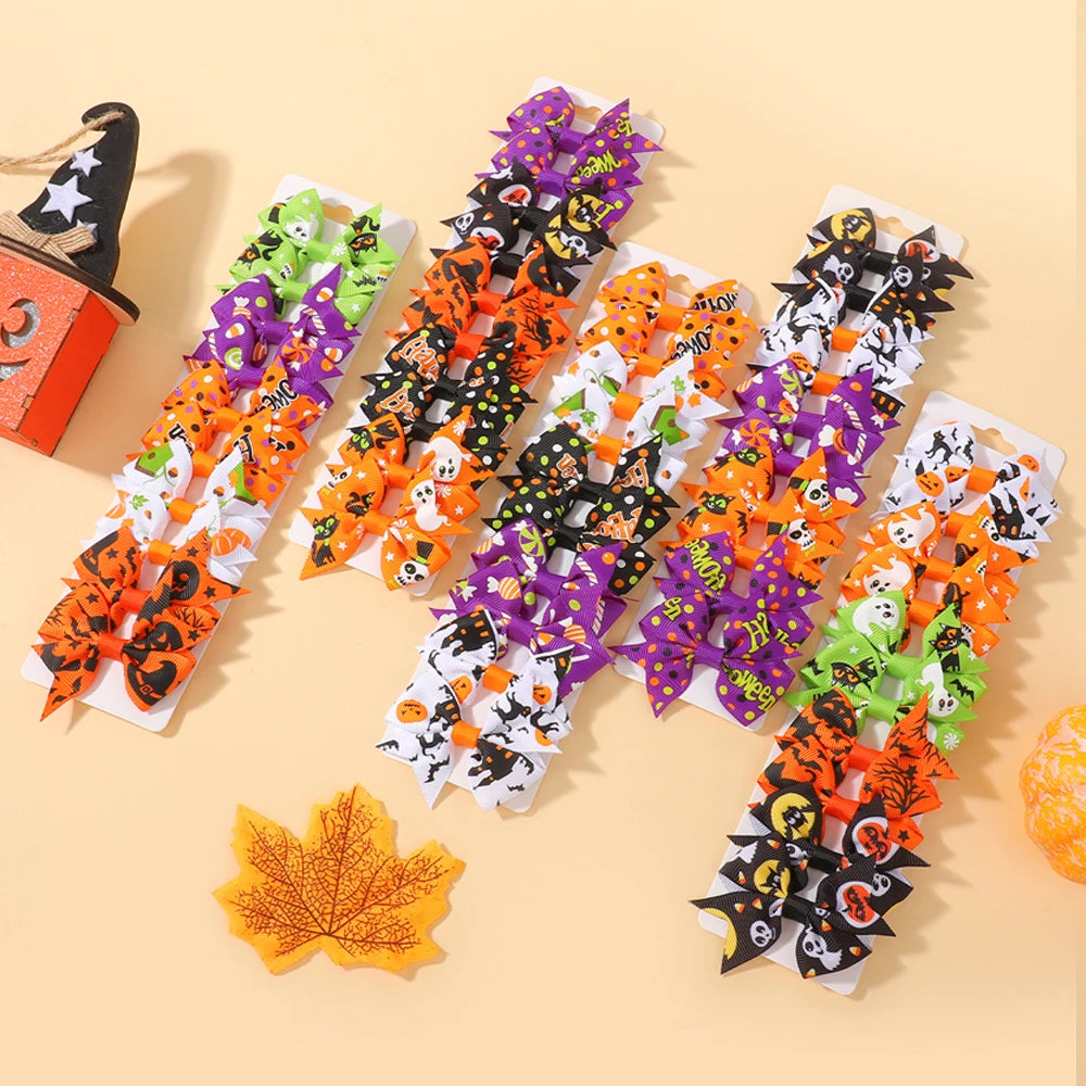 10Pcs/Set Baby Girl Halloween Hair Clips Pumpkin Bat Ornaments Hairpin Party Decoration Kids Hair Accessories Good Vibrations