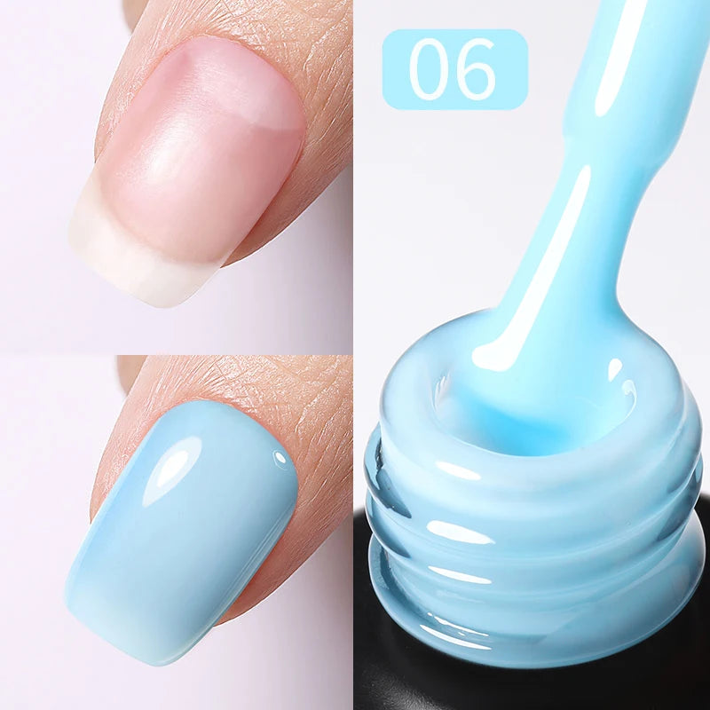 BORN PRETTY 15ml Milky Pink Rubber Base Gel Nail Polish Glitter Semi-Permanent Varnish Soak Off Self Leveling UV LED Polish Good Vibrations