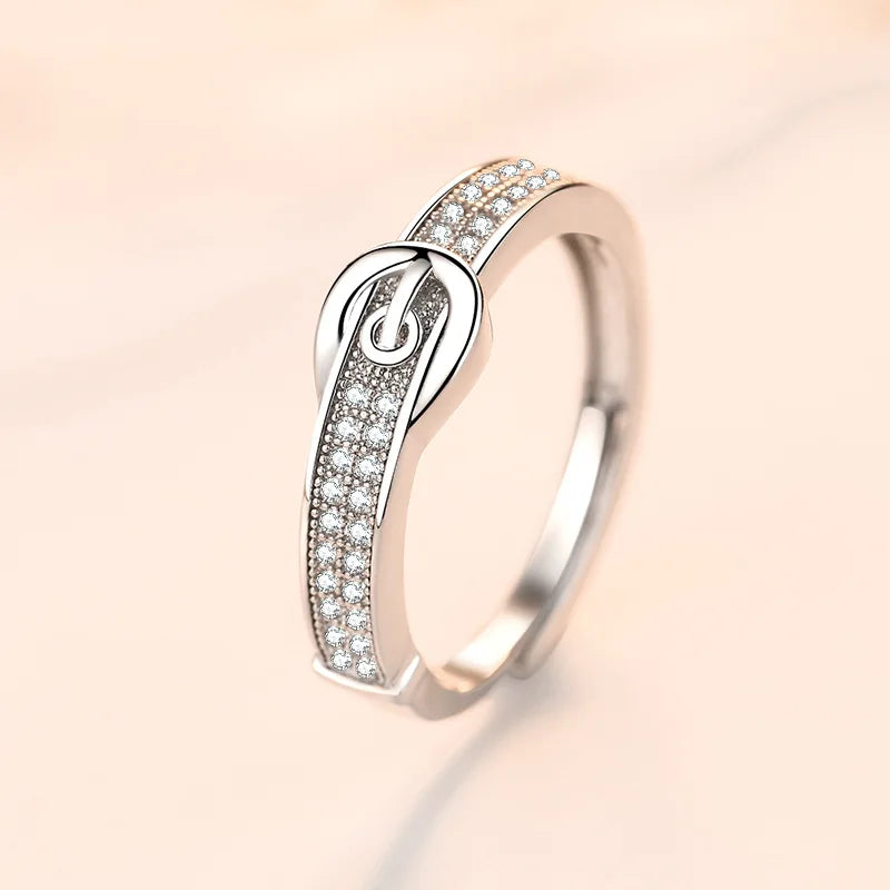 925 Sterling Silver Ring Hot AAA Zircon adjustable Size Engagement Rings For Women Wedding Ring Party Fashion Nice Jewelry Gift Good Vibrations
