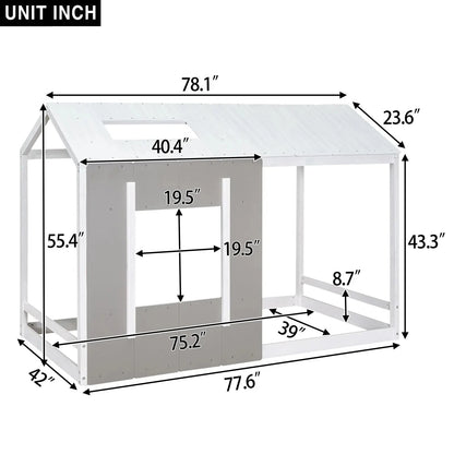 Twin Size House Platform with Roof and Window Good Vibrations