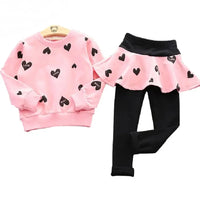 Toddler Girls Clothing Sets Autumn spring Children Girls Clothes T Shirt Skirt Legging Pants Outfits Kids Girls Sport Suit Good Vibrations
