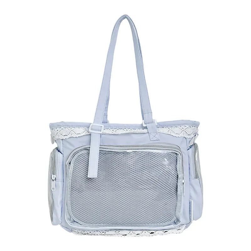 Large Capacity Ita Bag Anime Two-dimension Lolita Tote Bag Clear Window Crossbody Shoulder Bag Handbag Gift For Friends Good Vibrations