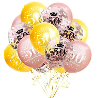 15pcs 18th Happy Birthday Balloon Decor 12 Inch Confetti Latex Balloons for 18 20 30 70 Years Old Birthday Celebrate Decoration Good Vibrations