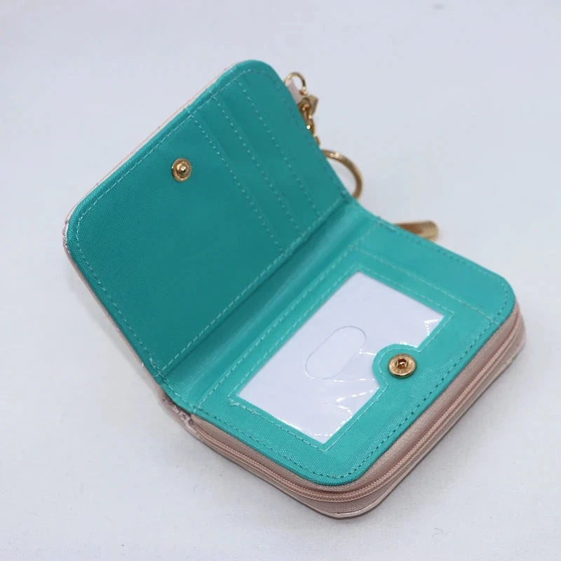 Cute Dolls Walle PU cute cartoon student zipper handbag multi-card folding daily pocket walle Good Vibrations