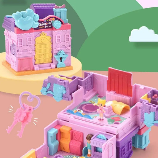 Creative Simulation Play House Toys 3D Interactive Doll Houses with Furniture Cosplay Expandable Miniature Villa Model Toy Good Vibrations
