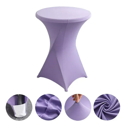 Wedding Birthday Party Decoration Cocktail Spandex Table Covers Round Cloth High Bar Banquet Hotel  Show Solid Colour Good Vibrations