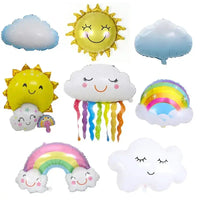 Super Cute Sun Clouds Rainbow Balloons Birthday Party Decor Kids Toys Gifts Air Globos Cartoon Large Size Helium Balloon Decor Good Vibrations
