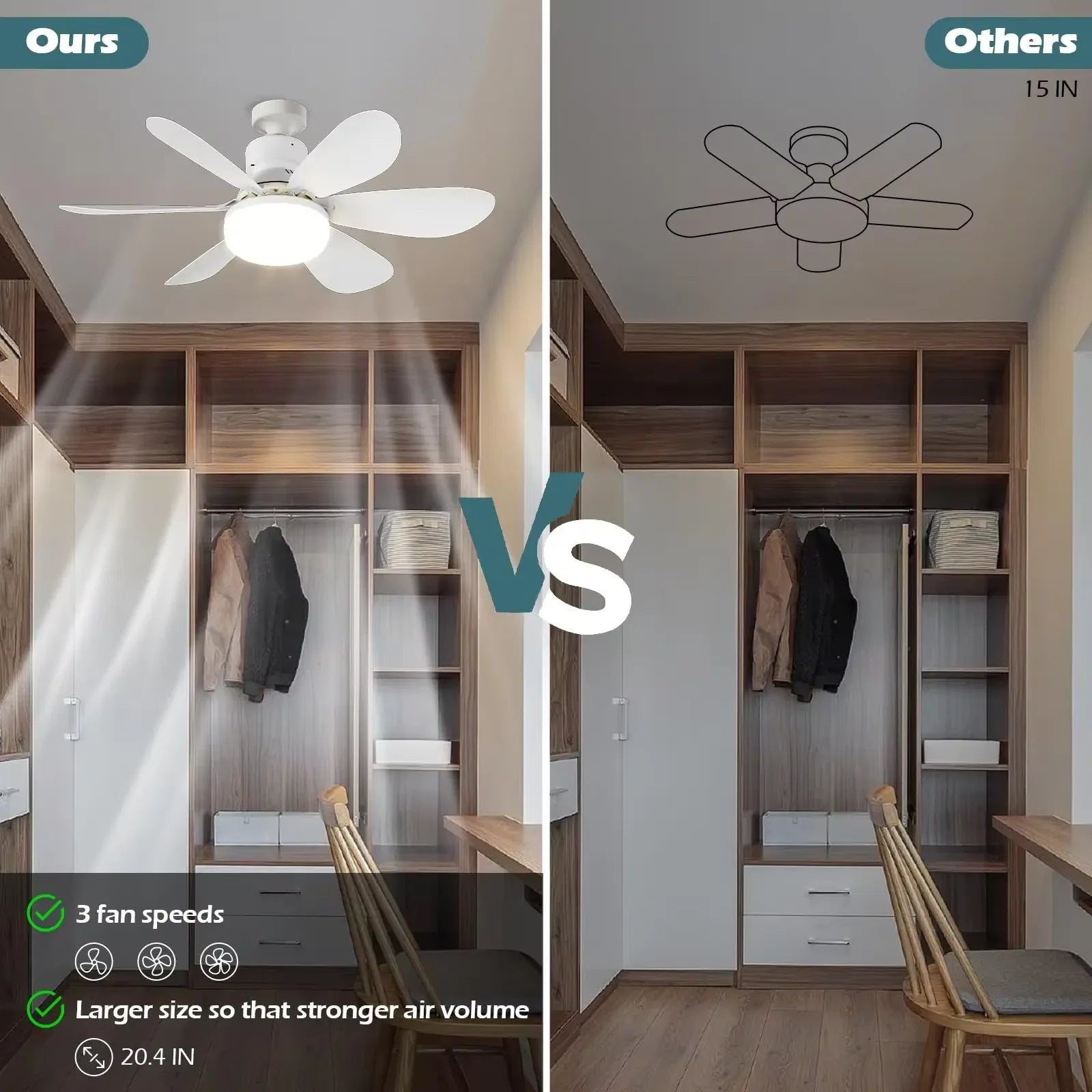 Socket Fan Light With Remote Control Dimmable LED White Socket Ceiling Fan E27 Socket Bulb Bedroom Kitchen Fan Light Good Vibrations