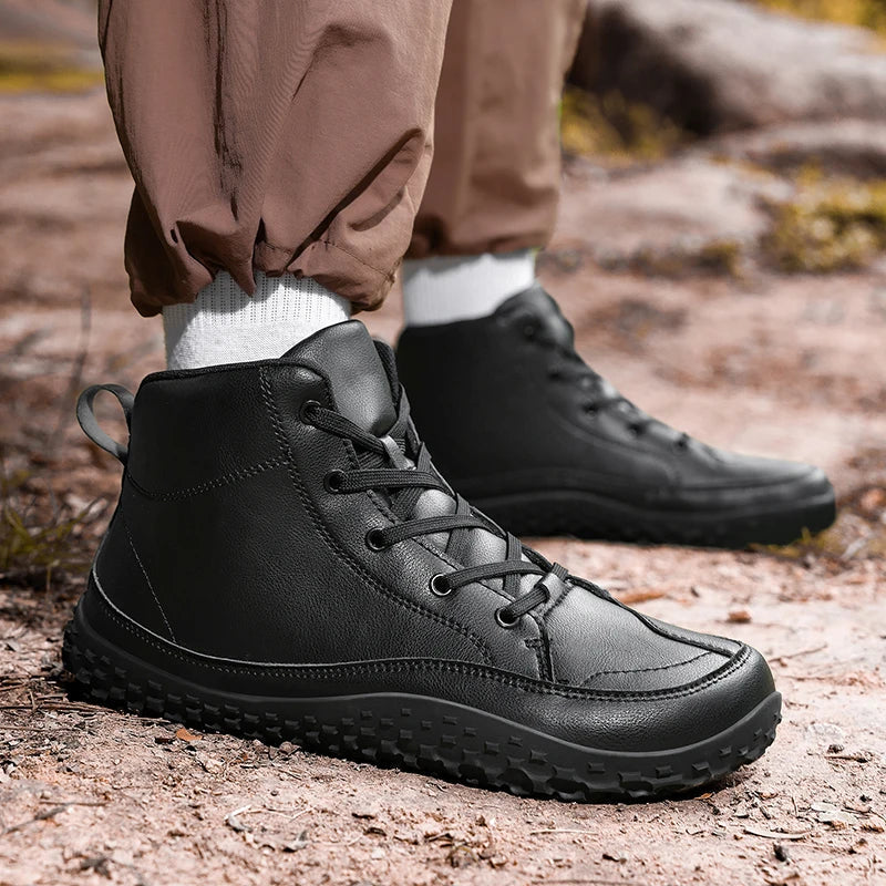 boots men walking boots Wide-Toe-Box Barefoot Shoes for Men hiking boots men Comfortable botas casual shoes men mountain boots Good Vibrations