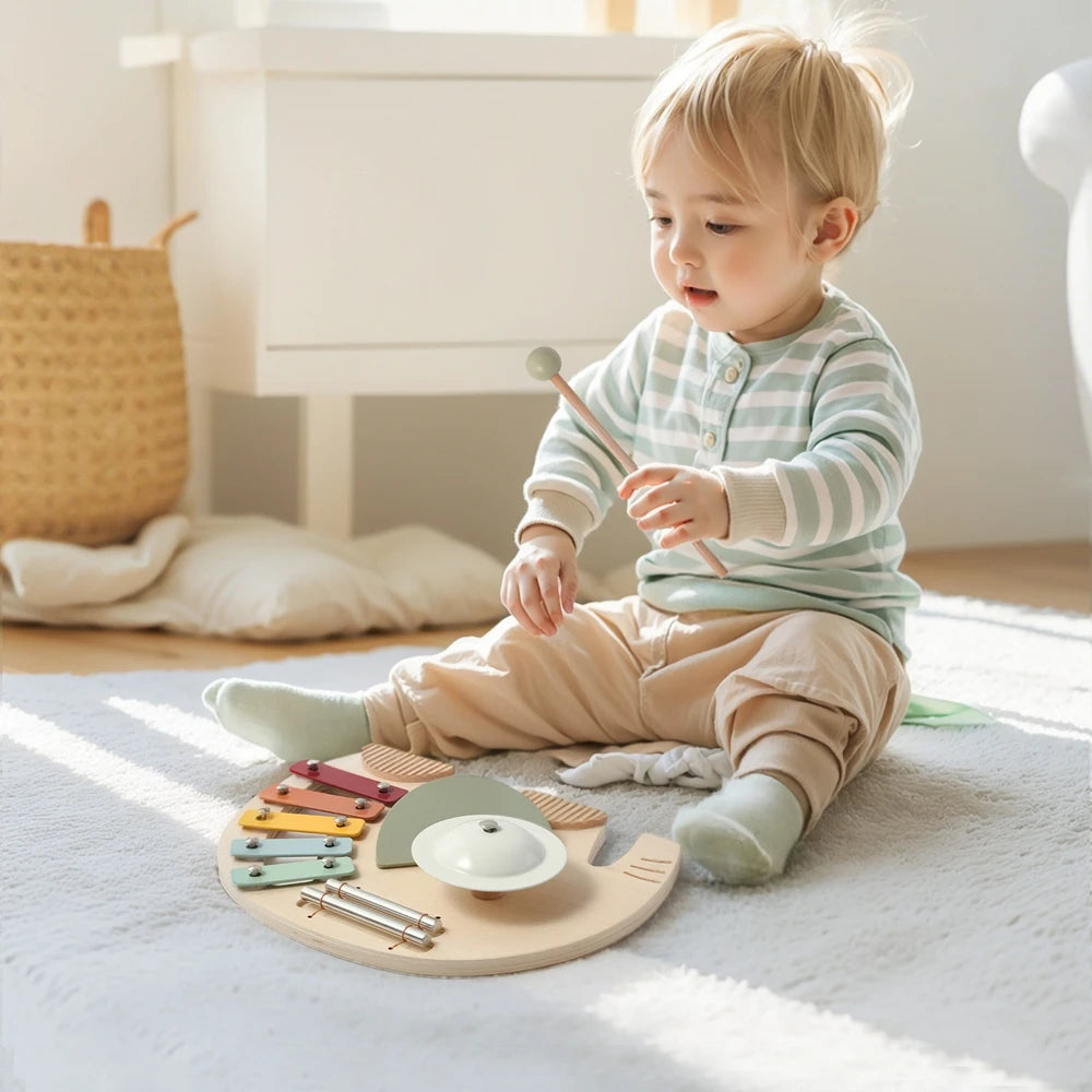 Baby Wooden Instruments Toys Educational Children's Musical Toys Elephant Xylophone Toys Newborn Birthday Gifts Music Table Toys Good Vibrations