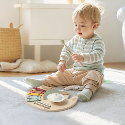 Baby Wooden Instruments Toys Educational Children's Musical Toys Elephant Xylophone Toys Newborn Birthday Gifts Music Table Toys Good Vibrations
