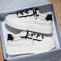 Fashion White Sports Shoes Men Casual Shoes Thick Soles Versatile Breathable Students Shoes Lightweight Sneakers Tennis Shoes Good Vibrations