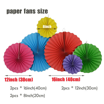 Kids Boy Girl 1st Birthday Party Favor Blue Pink Set Mixed Size Folding Paper Fans Wedding Ceremony Christmas Holiday Decor Good Vibrations