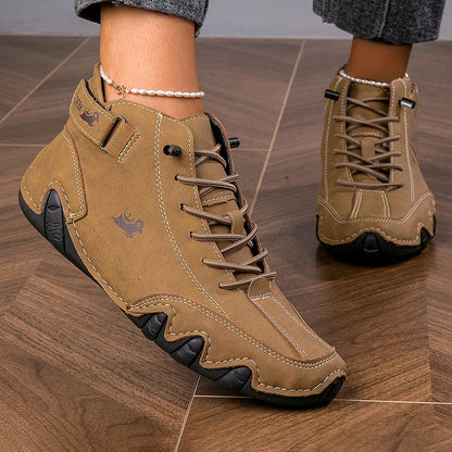 Boots for Men Casual High Top Sneakers Soft Sole Fashion Mens Slip-On Leather Driving Walking Shoes Comfort Luxury Ankle Boots Good Vibrations