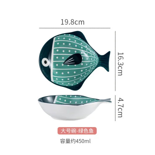 Ceramic Steamed Fish Plate Irregular Household Large Deep Shaped Bowl Cute Dining Table Supplies Good Vibrations