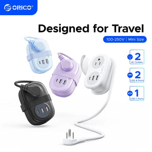 ORICO AP3 US Plug Electrical Power Strip Portable Travel Adapter 4AC 3USB 1Type-C Multi 1.2M Extension Cord Fast Charging Good Vibrations