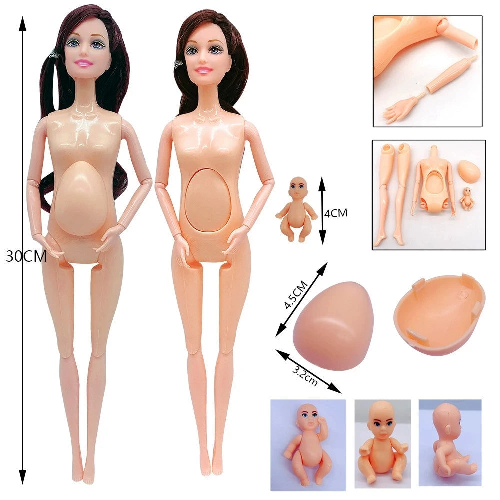 Cute DollHouse Family Doll set Stroller Accessories For 11.5'' Pregnant Dolls with Baby Doll Birthday Christmas Gift Kid Toys Good Vibrations