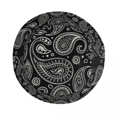 Black Paisley Pattern Bandana Print Bucket Hats Women Men Unisex Trendy Summer Fisherman's Hat Good Vibrations