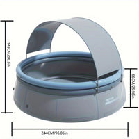 Outdoor Inflatable Swimming Pool Durable 3-layer Reinforced PVC 1200 Gallon Capacity, Can Accommodate Up To 3 People Good Vibrations