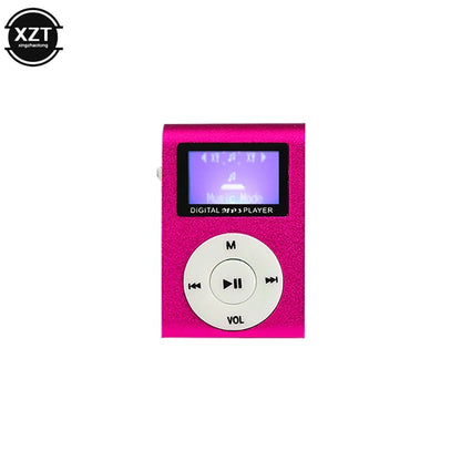 Portable MP3 Music Player Mini Metal Clip MP3 Student Walkman Support  Micro SD TF Card LCD Screen Fashion Sport Music Playe Good Vibrations