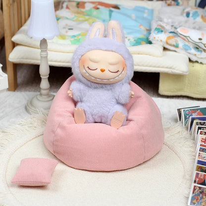 Labubu Doll Sofa for Labubu Mini Lazy Sofa Bed V1 V2 V3 DIY Clothing Accessories Cute Doll Cushion Children's Toy Gift Good Vibrations