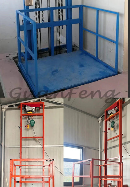 Hydraulic Lift Freight Elevator Small Lift Household Electric Platform Lift Customized Double Track Workshop Lifting Platform Good Vibrations